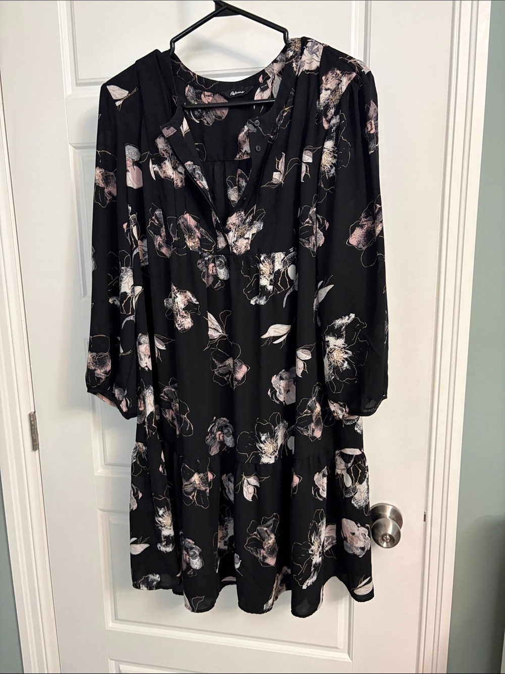 Reitmans Black Floral Print Women's Dress